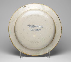 Reverso del plato que representa el Concurso entre las Musas y las Pierides, c.1545-50 de Guido Durantino
